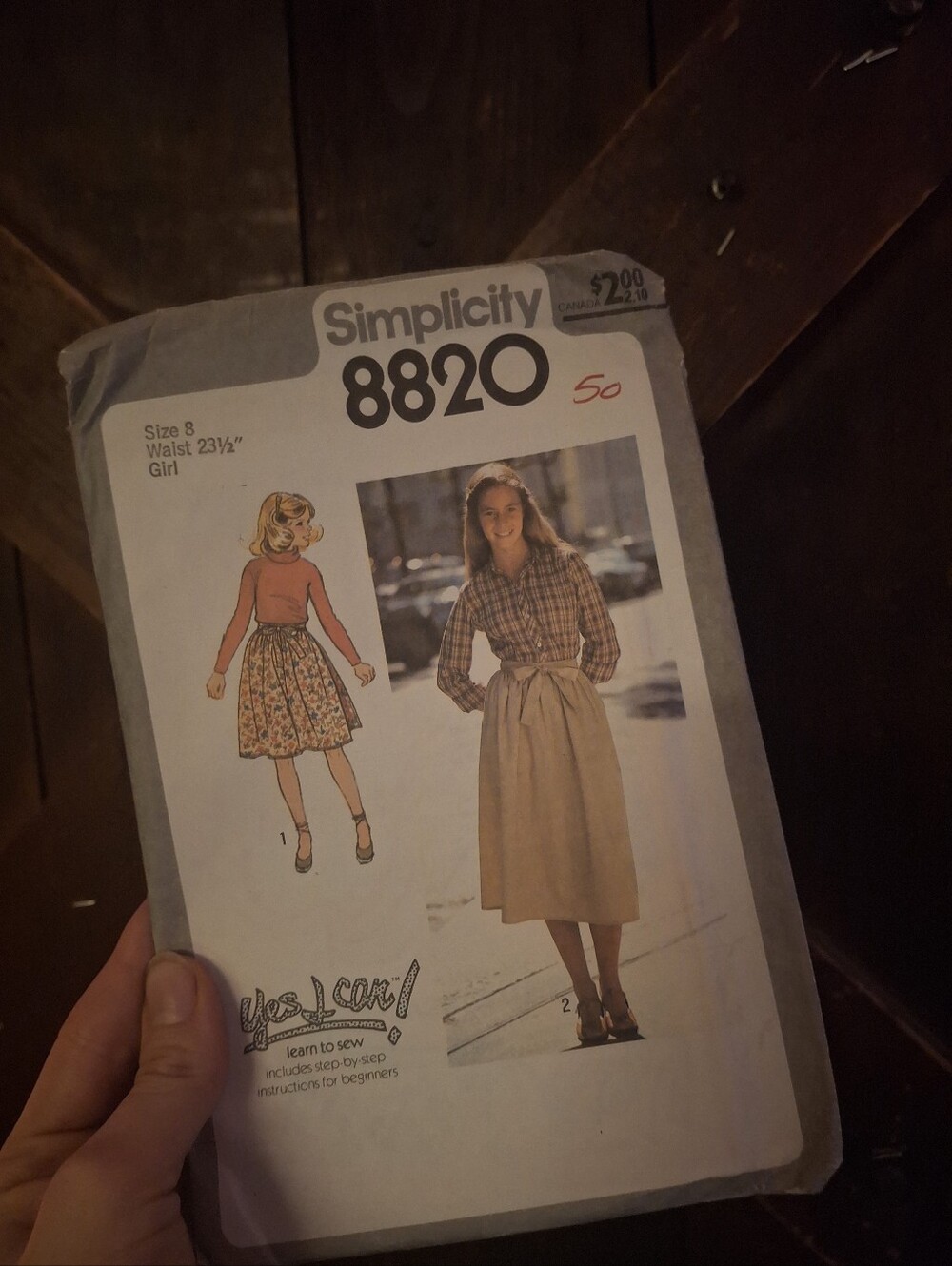 Simplicity Girls' Skirt & Blouse Sewing Pattern in Beige & Plaid